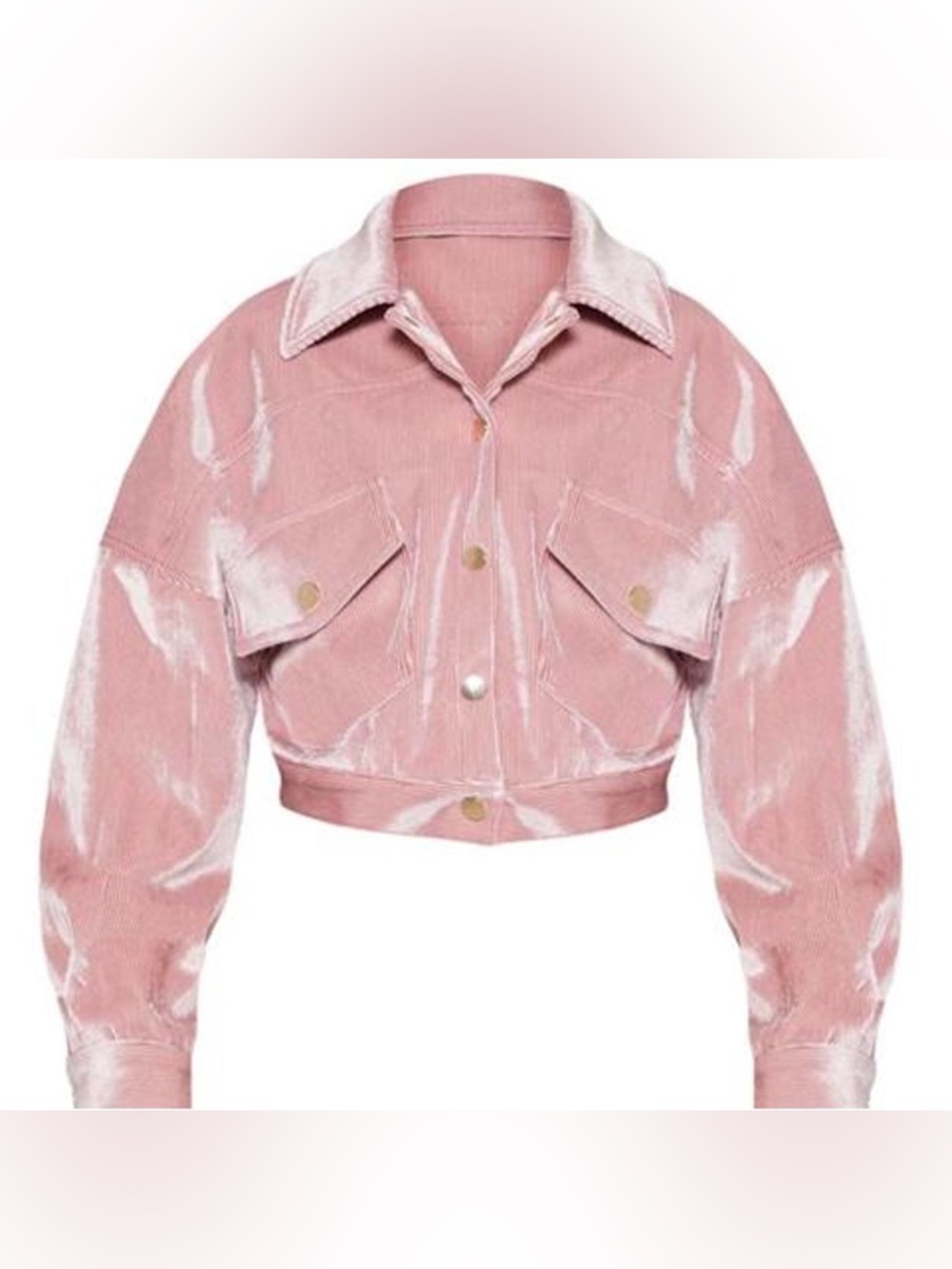 Boohoo Dusty Pink Cropped Corduroy Jacket